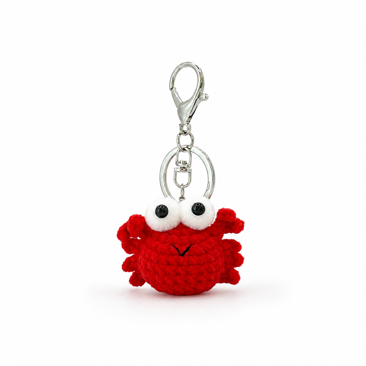 Crab Crochet Keychain Bag Charm