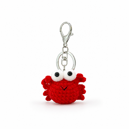 Crab Crochet Keychain Bag Charm