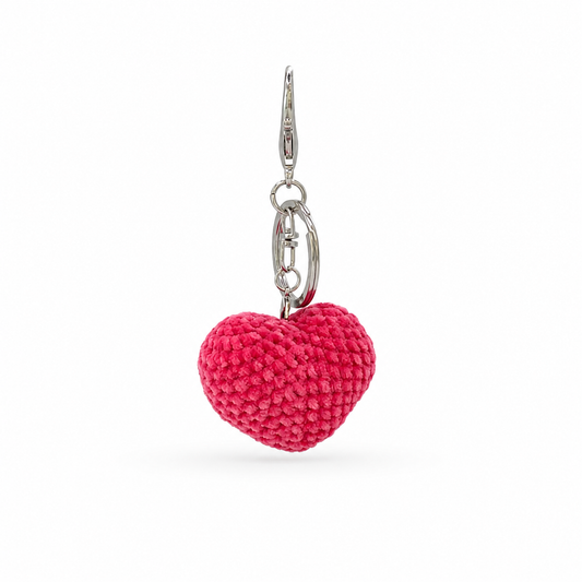 Heart Crochet Keychain Bag Charm