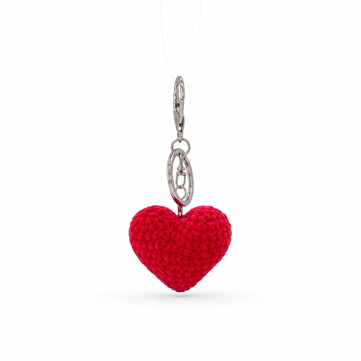 Heart Crochet Keychain Bag Charm