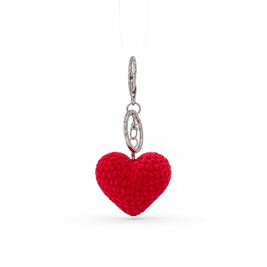 Heart Crochet Keychain Bag Charm