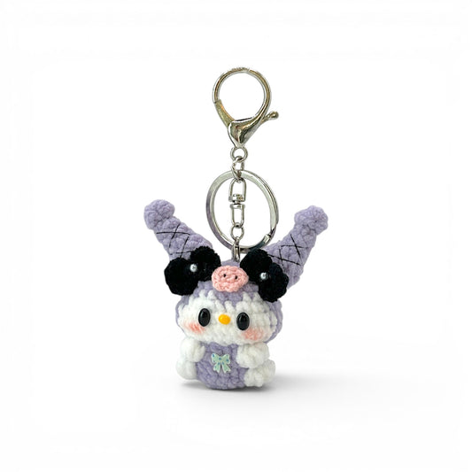 Kuromi Standing Ears Crochet Keychain Bag Charm