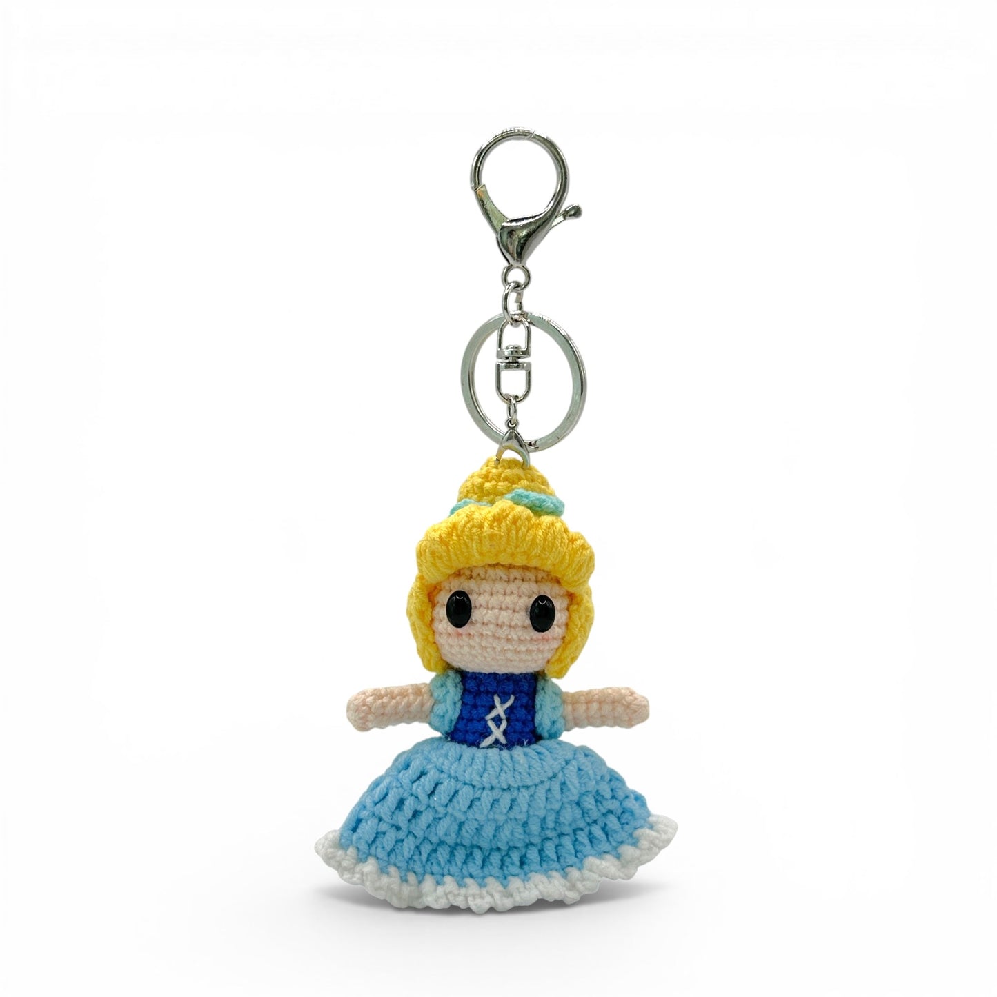 Disney Princess Cinderella and Belle Crochet Keychain Bag Charm
