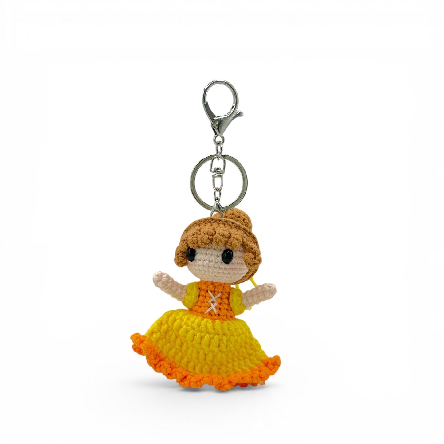 Disney Princess Cinderella and Belle Crochet Keychain Bag Charm