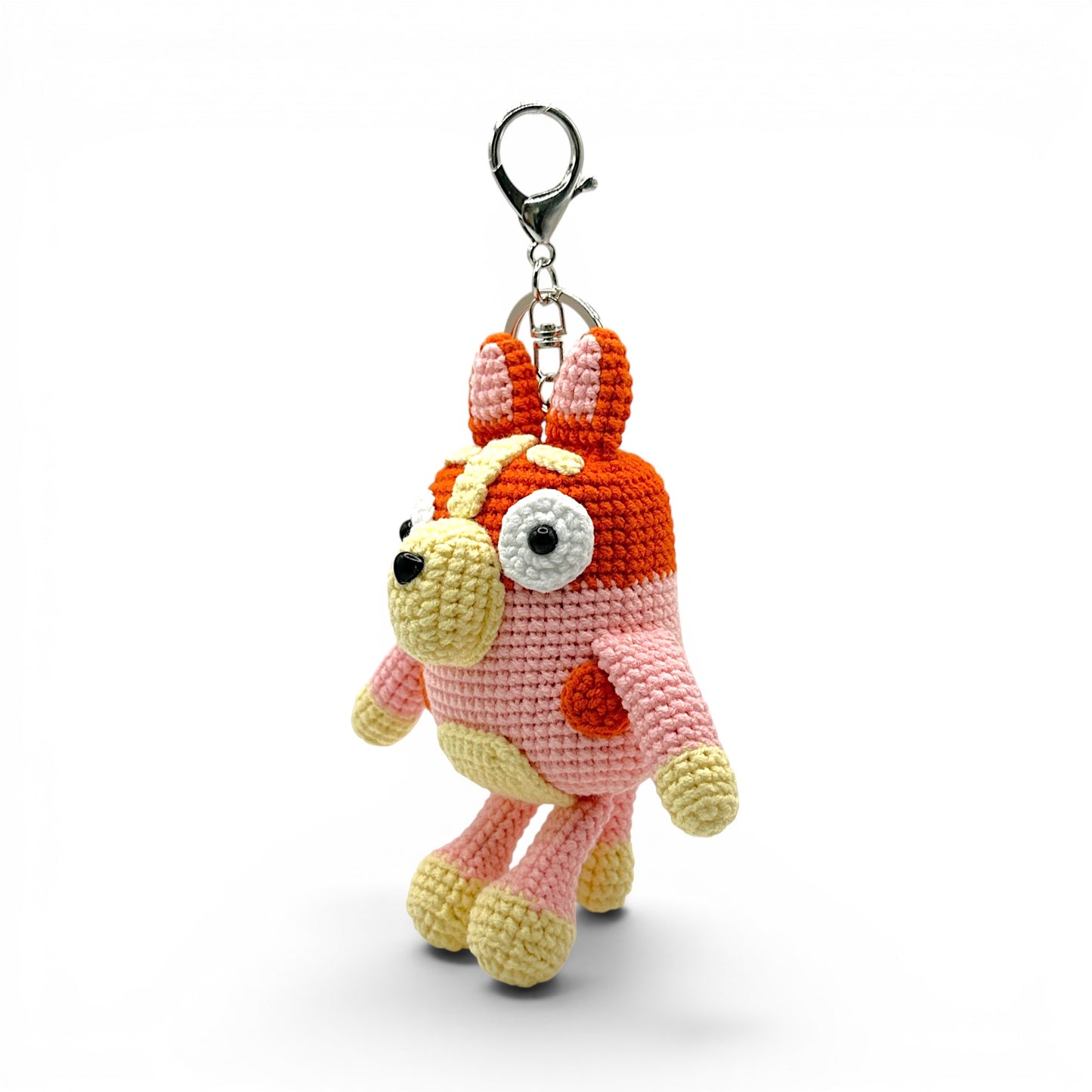 Bingo and Bluey Crochet Keychain Bag Charm