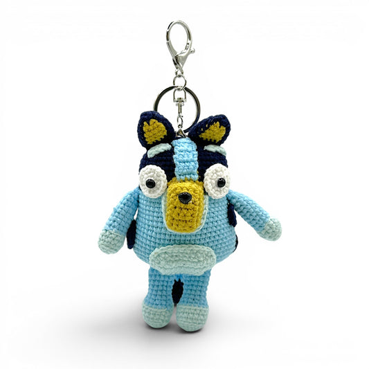 Bingo and Bluey Crochet Keychain Bag Charm