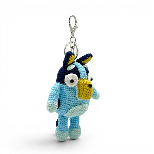 Bingo and Bluey Crochet Keychain Bag Charm