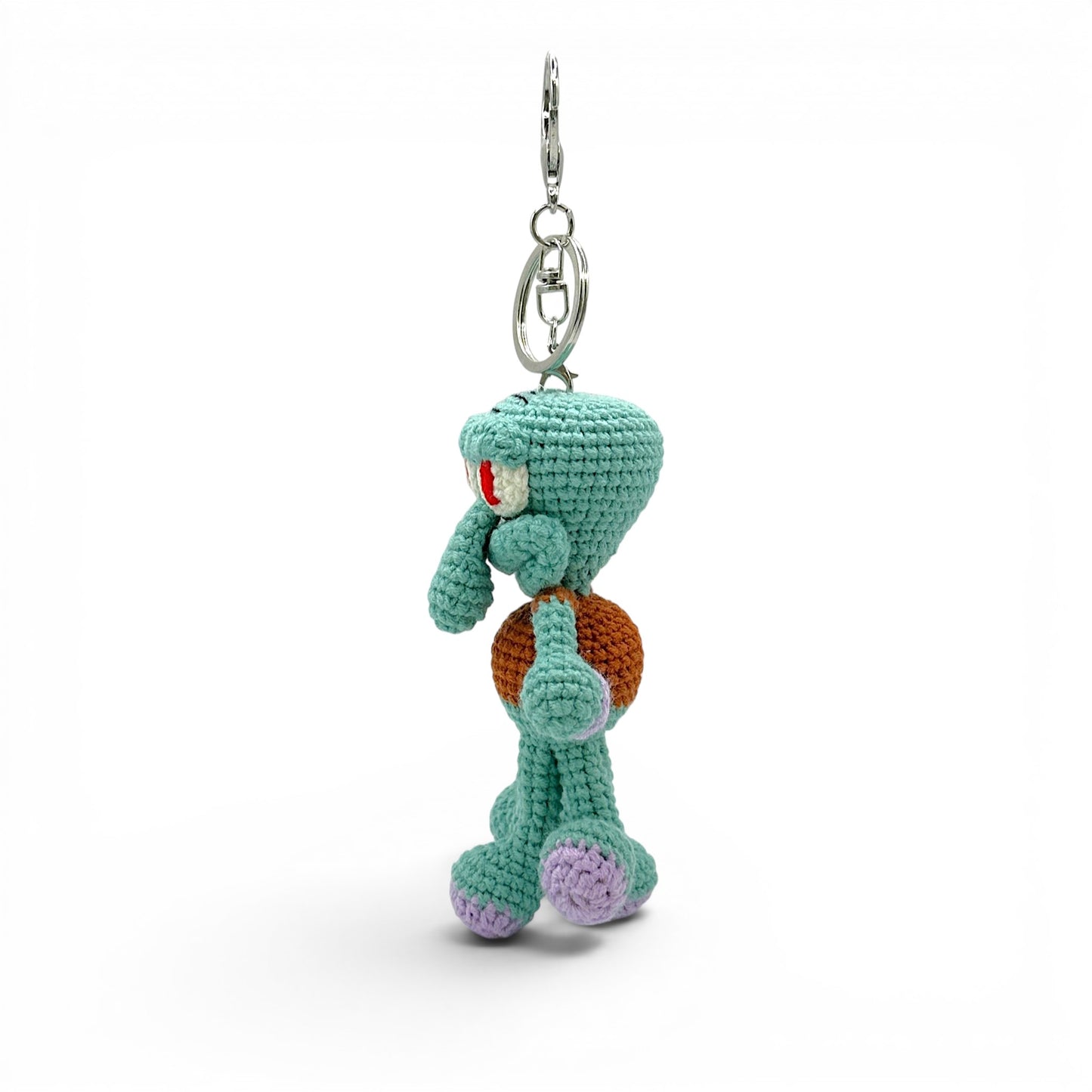 Squidward Tentacles From Sponge Bob Crochet Keychain Bag Charm