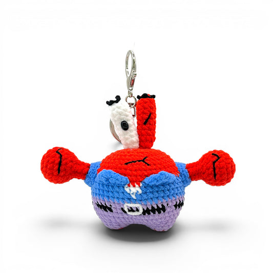 Mr. Krabs From Sponge Bob Crochet Keychain Bag Charm