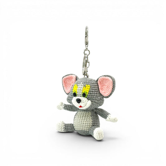 Tom and Jerry Crochet Keychain Bag Charm