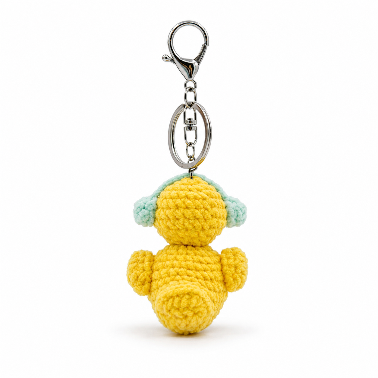 Headphone Duck Crochet Keychain Bag Charm