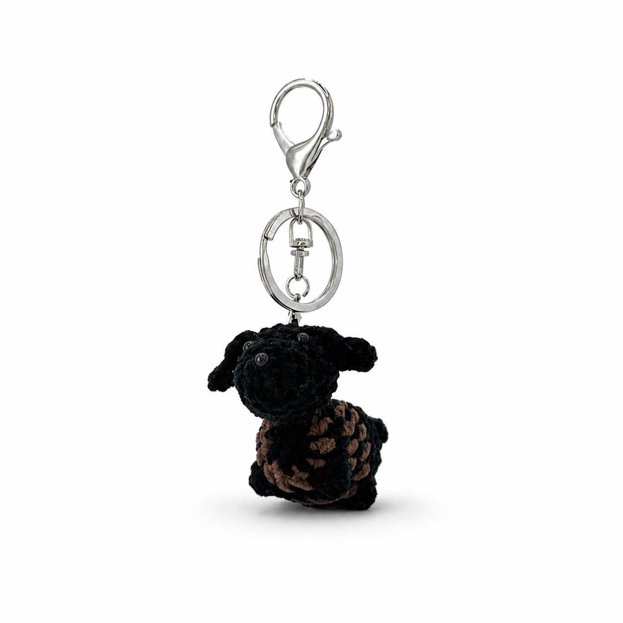 Dark Color Sausage Dog Crochet Keychain Bag Charm