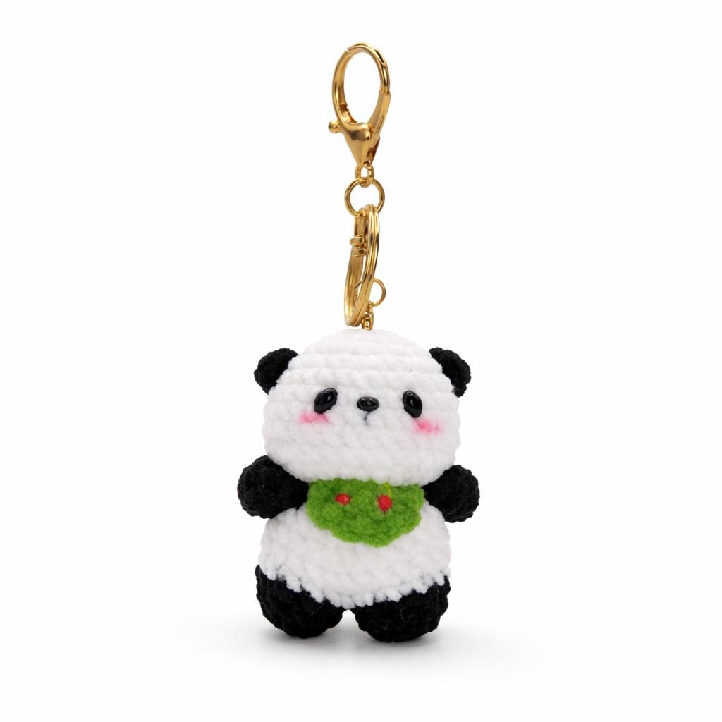 Bib Panda Crochet Keychain Bag Charm