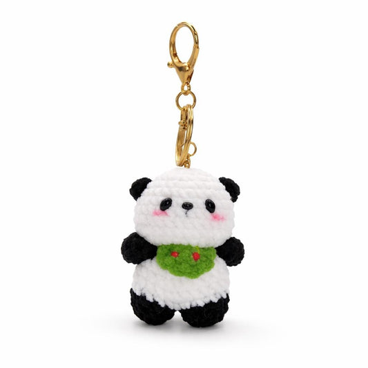 Bib Panda Crochet Keychain Bag Charm