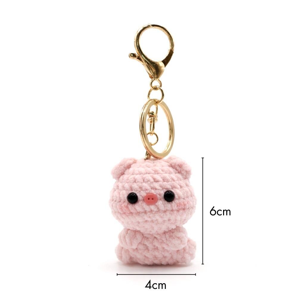 Pig Crochet Keychain Bag Charm