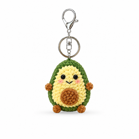 Avacado Crochet Keychain Bag Charm