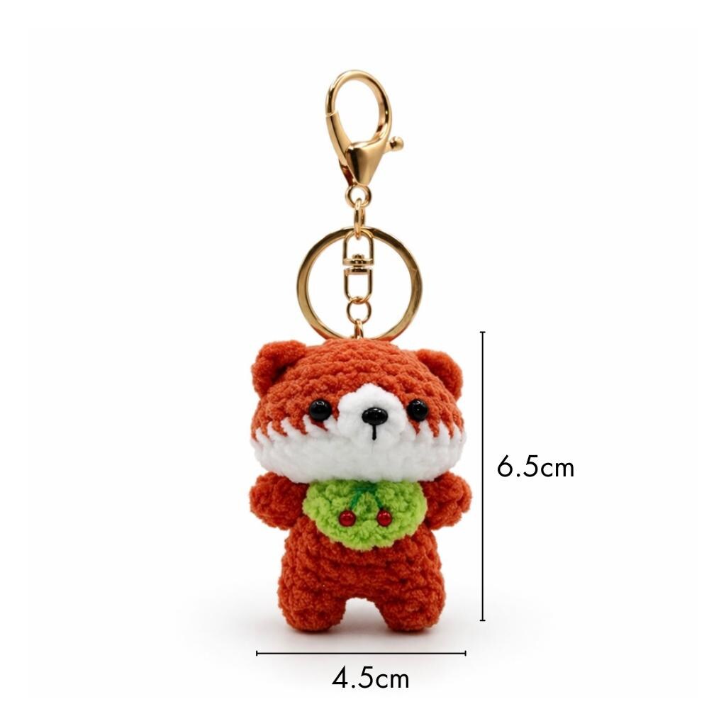 Bib Fox Crochet Keychain Bag Charm