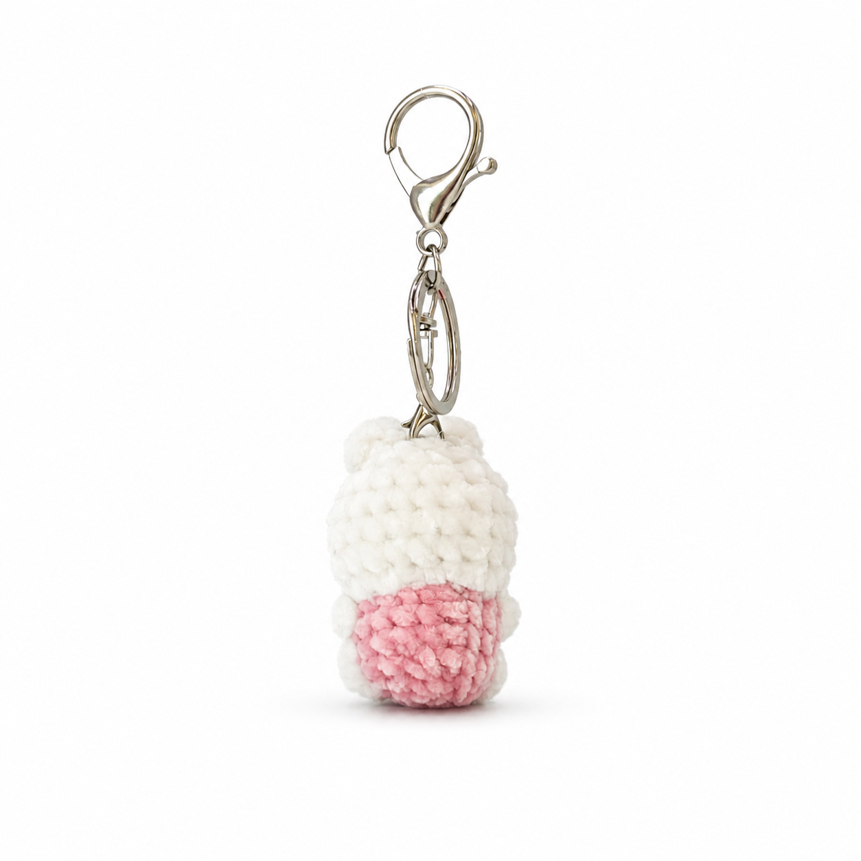 Chenille Bunny Crochet Keychain Bag Charm