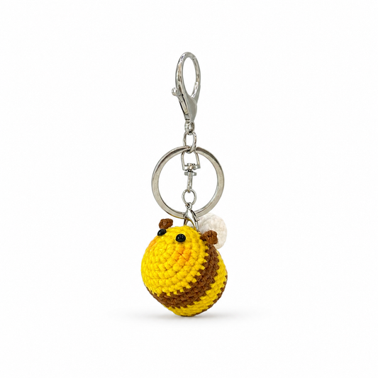Bumble Bee Crochet Keychain Bag Charm