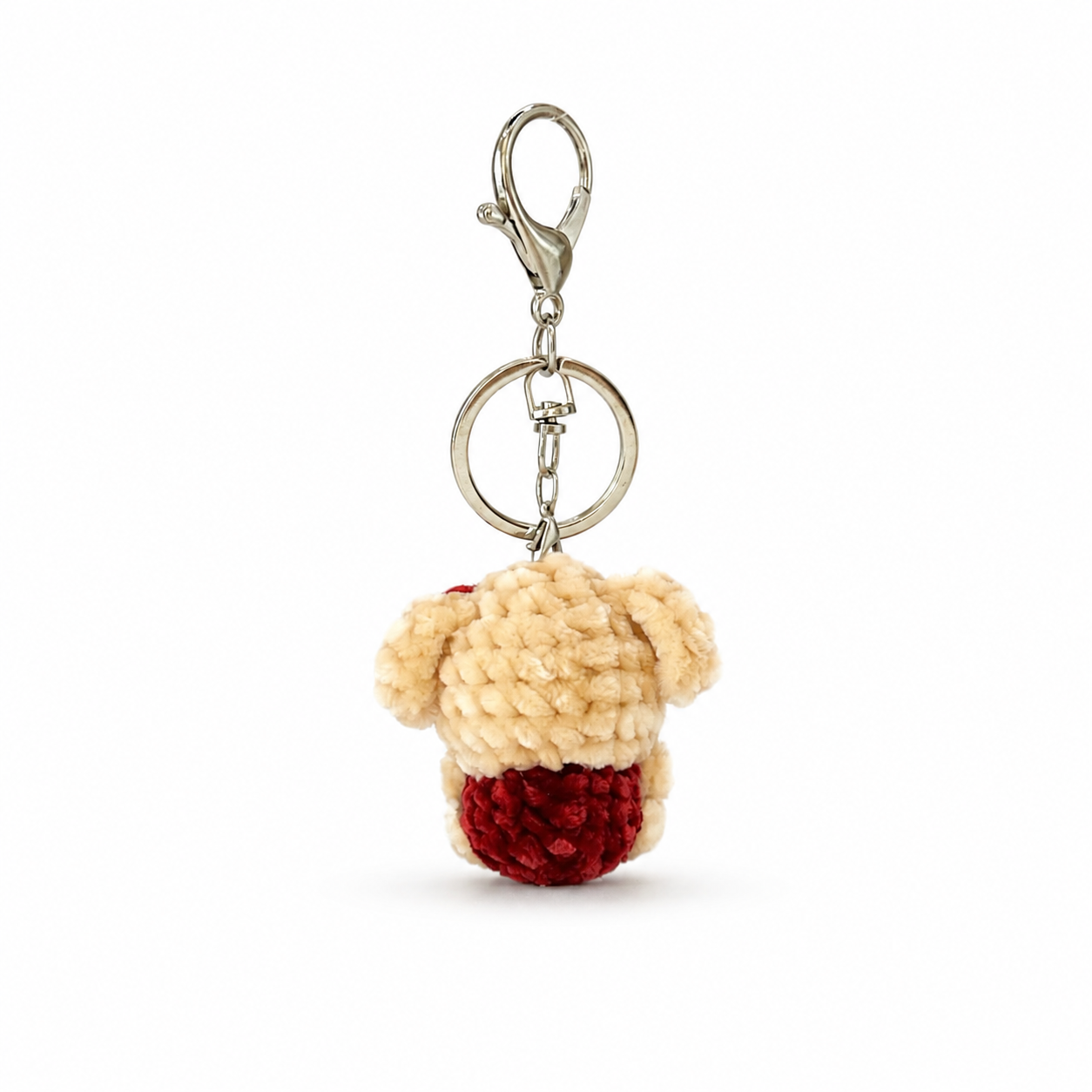 Chenille Dog Crochet Keychain Bag Charm