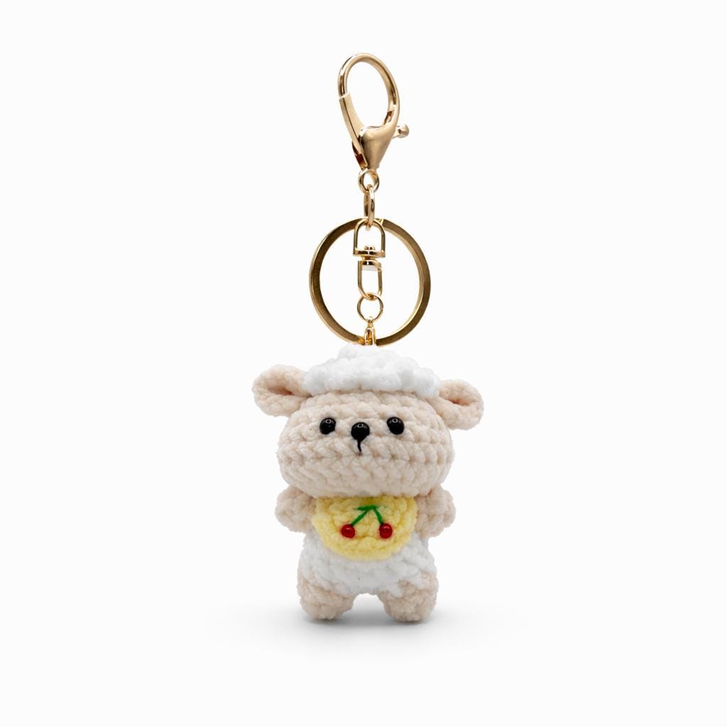 Bib Sheep Crochet Keychain Bag Charm
