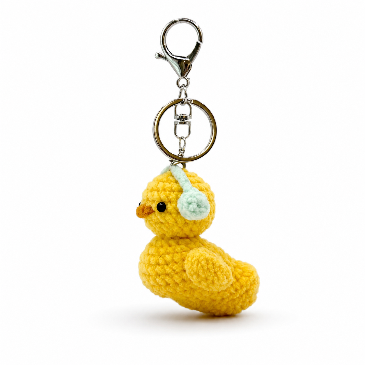 Headphone Duck Crochet Keychain Bag Charm