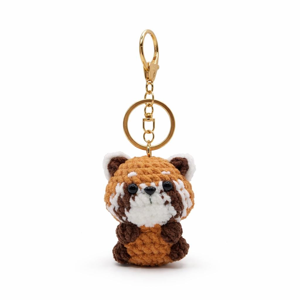 Raccoon Crochet Keychain Bag Charm