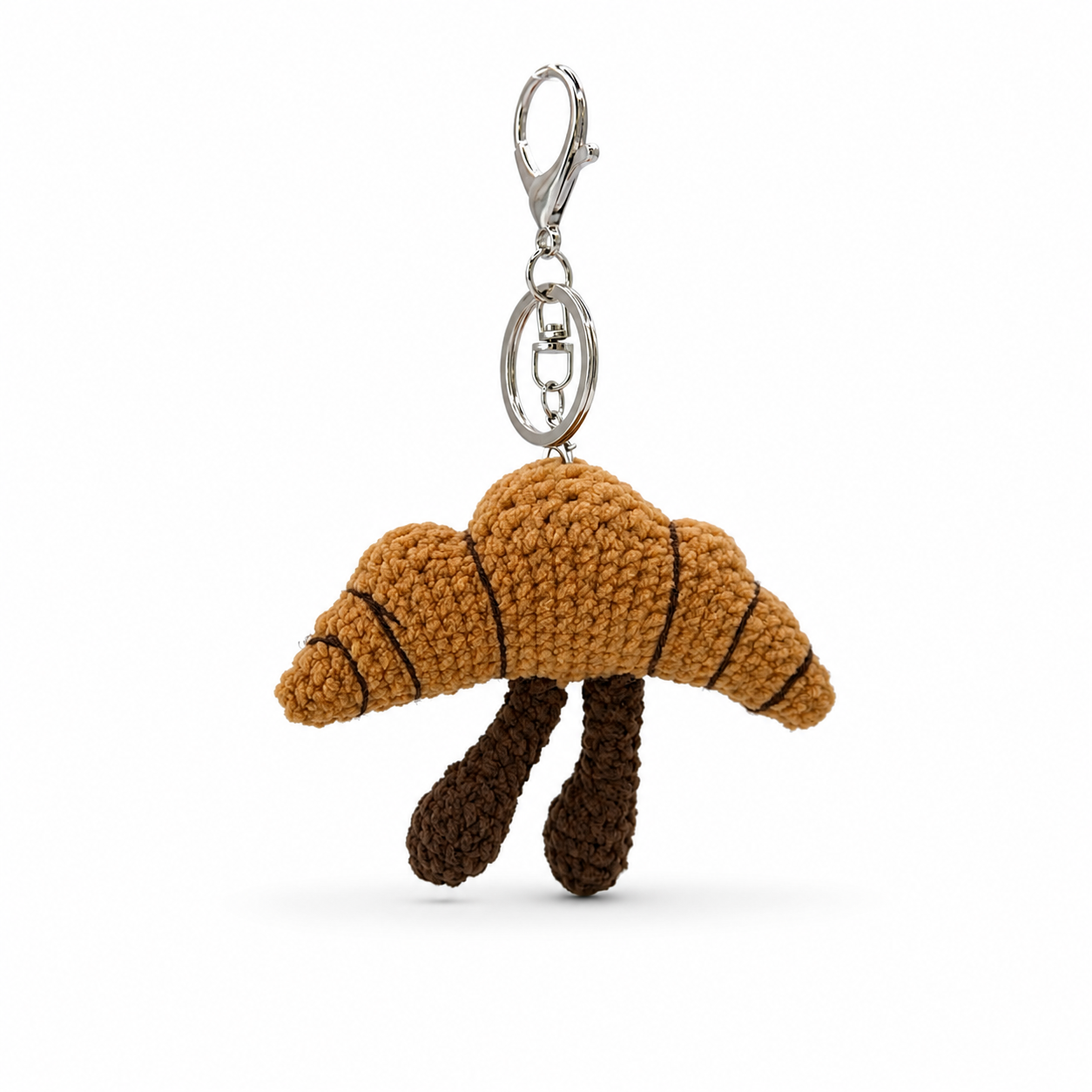 Croissant Heart Sunny Crochet Keychain Bag Charm