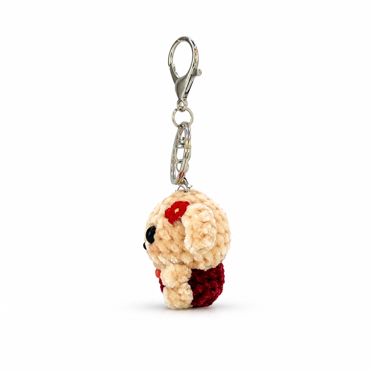 Chenille Dog Crochet Keychain Bag Charm