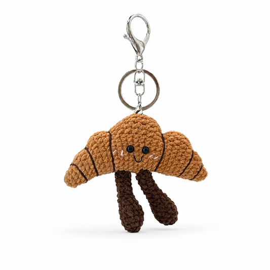 Croissant Heart Sunny Crochet Keychain Bag Charm