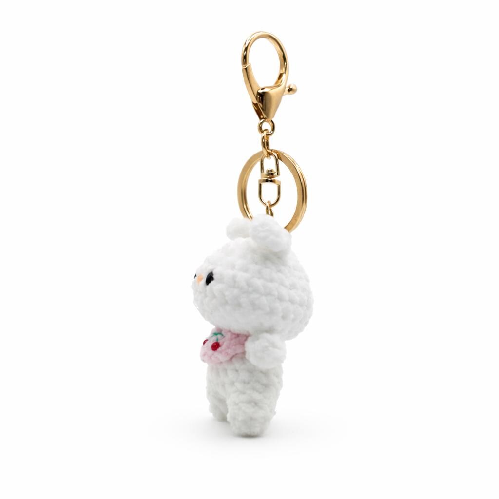Bib Rabbit Crochet Keychain Bag Charm