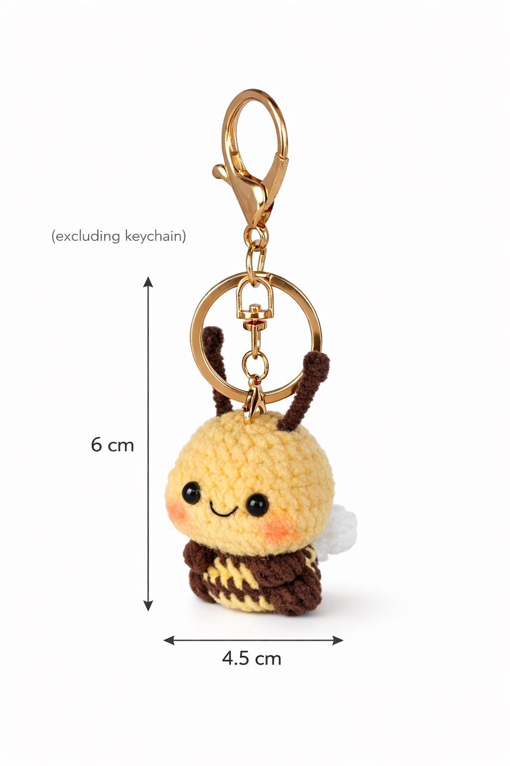Bumble Bee Crochet Keychain Bag Charm