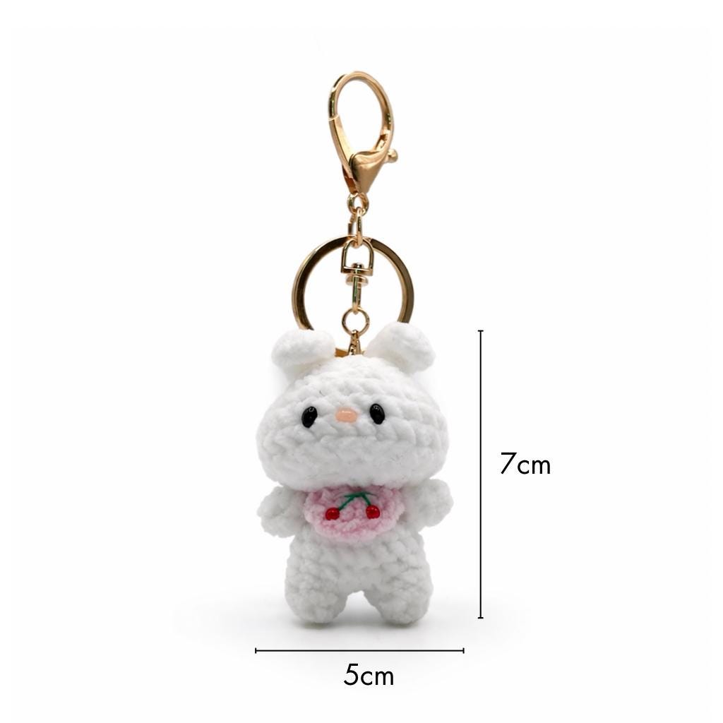 Bib Rabbit Crochet Keychain Bag Charm