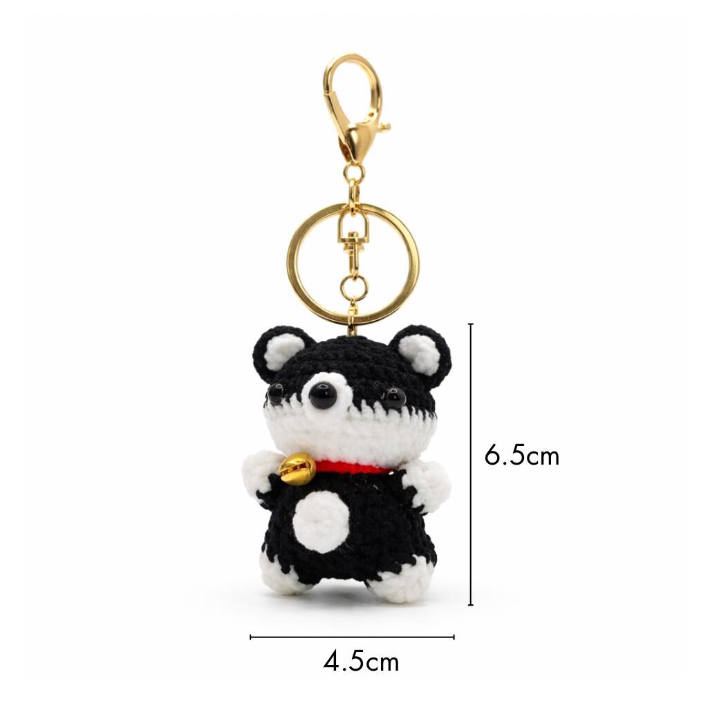 Bib Husky Dog Crochet Keychain Bag Charm