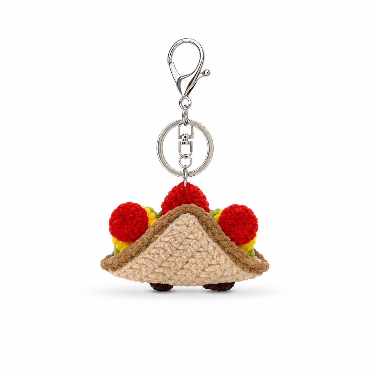 Sandwich Crochet Keychain Bag Charm
