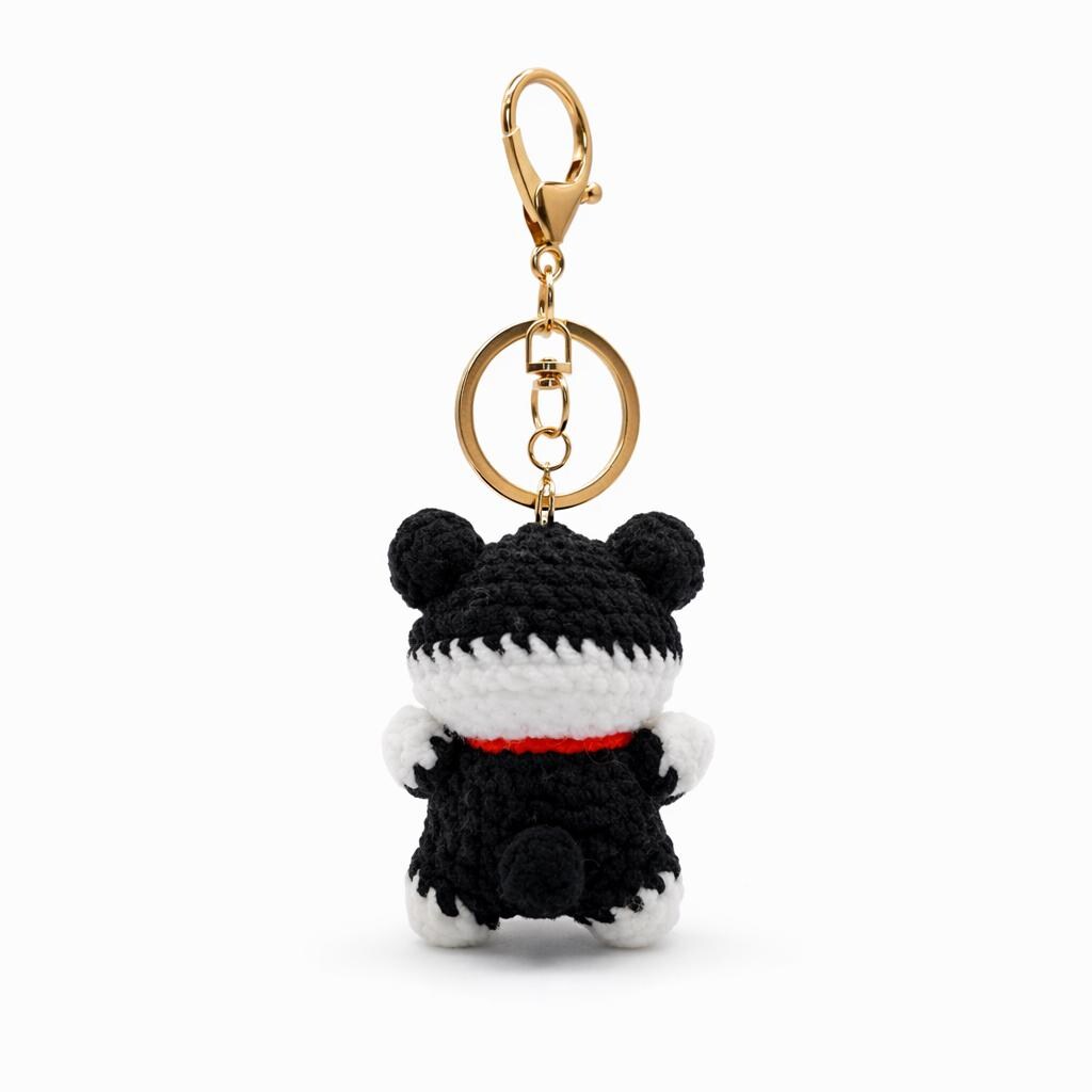 Bib Husky Dog Crochet Keychain Bag Charm