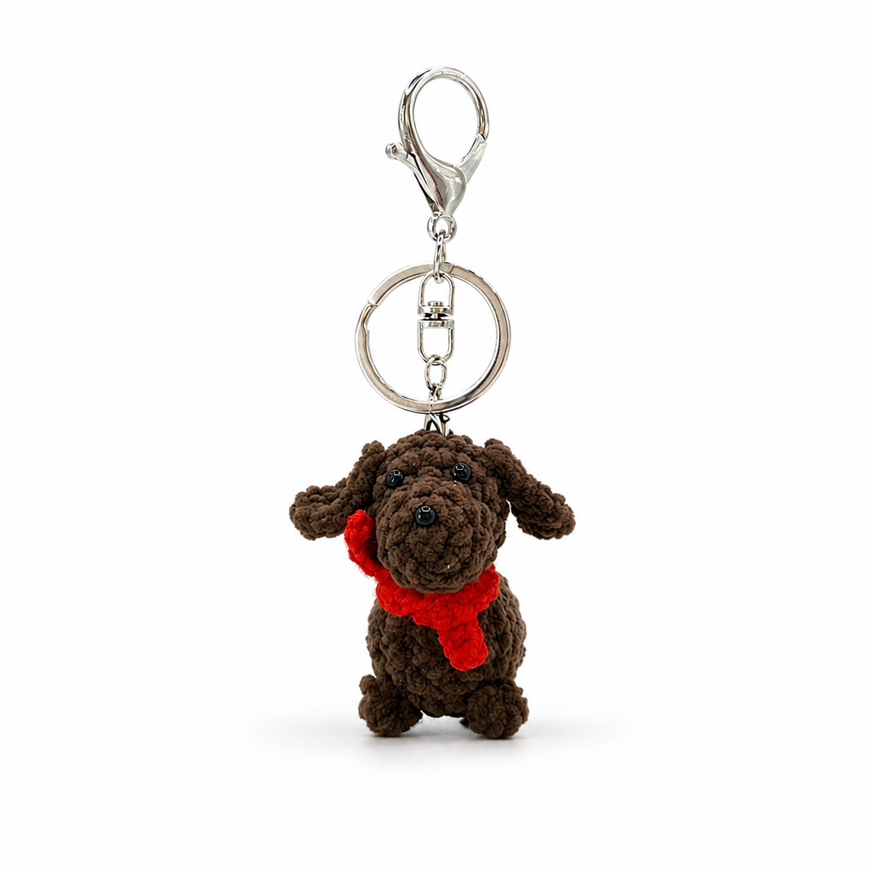 Sausage Dog With Scarf Crochet Keychain Bag Charm