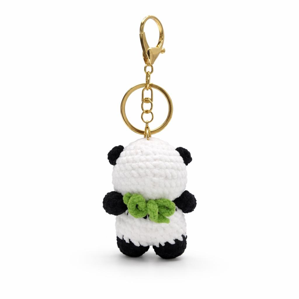 Bib Panda Crochet Keychain Bag Charm