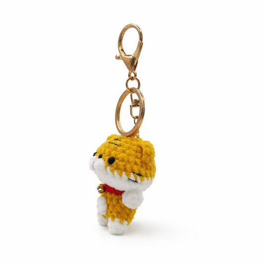 Bib Tiger Crochet Keychain Bag Charm