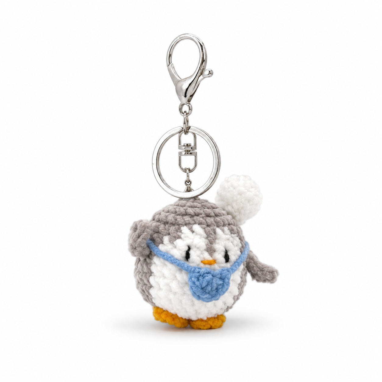 Headphone Penguin Crochet Keychain Bag Charm