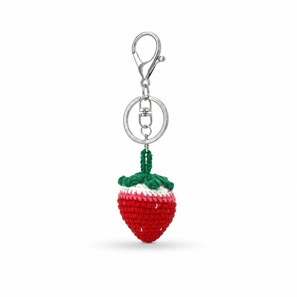 Strawberry Crochet Keychain Bag Charm