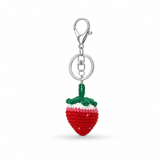 Strawberry Crochet Keychain Bag Charm
